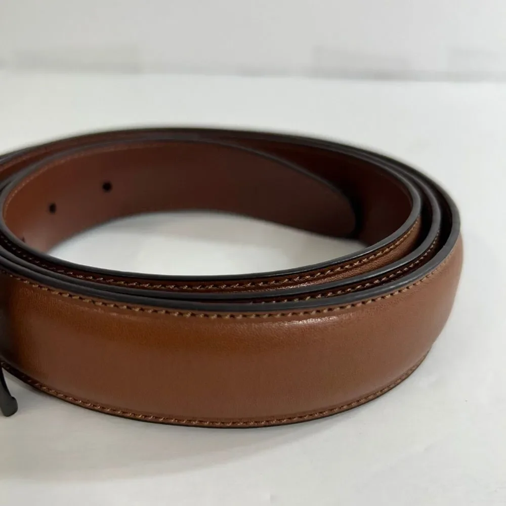 Perry Ellis Leather Belt Mens 48 Big Tall Brown Bonded‎ Leather Casual Dress